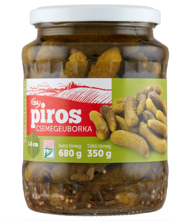 CBA Piros Csemegeuborka 3-6 cm 720 ml